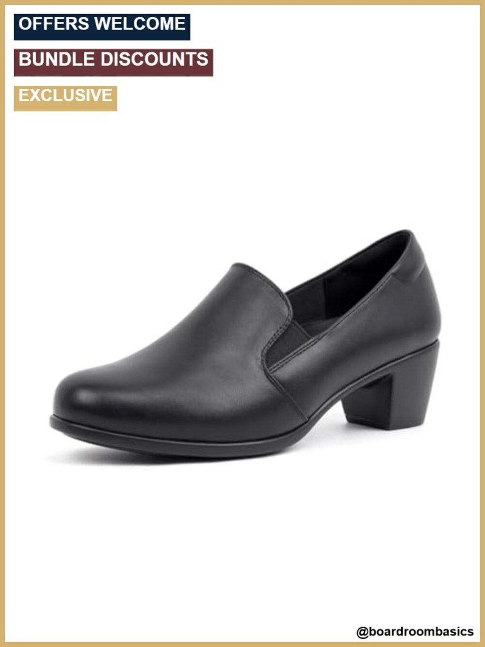 Women's Heeled Pumps, Comfortable Elastic Low Block Chunky Heels, Lightweight